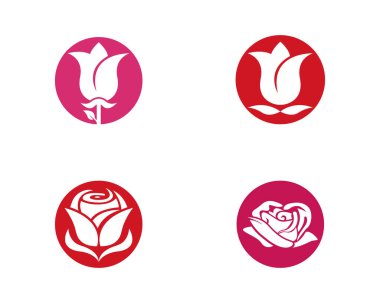 Gül çiçek Logo şablon simgesi