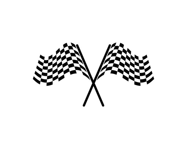 Icône de drapeau de course, logo de drapeau de course design simple — Image vectorielle