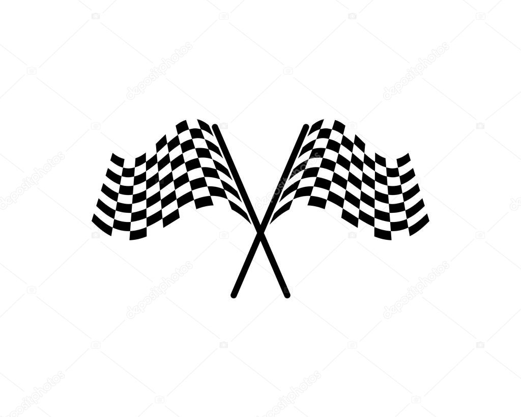 Race flag icon, simple design race flag logo