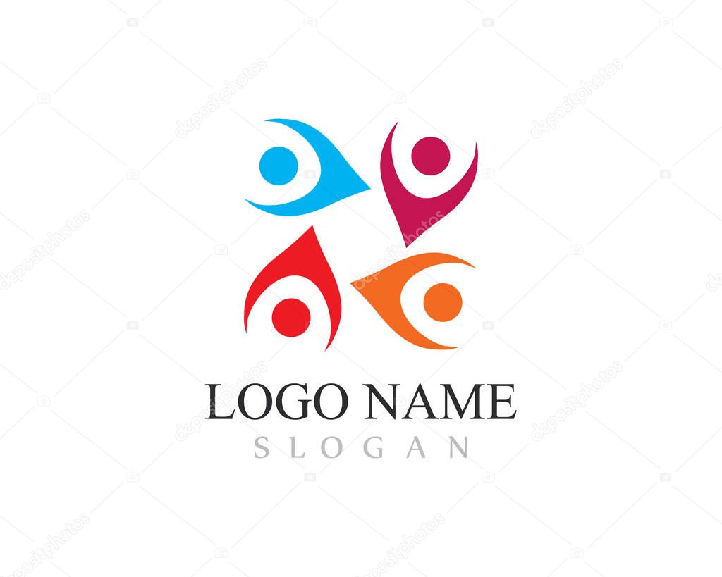 Adoption and community care Logo template vector icon