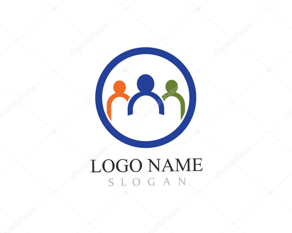Adoption and community care Logo template vector icon