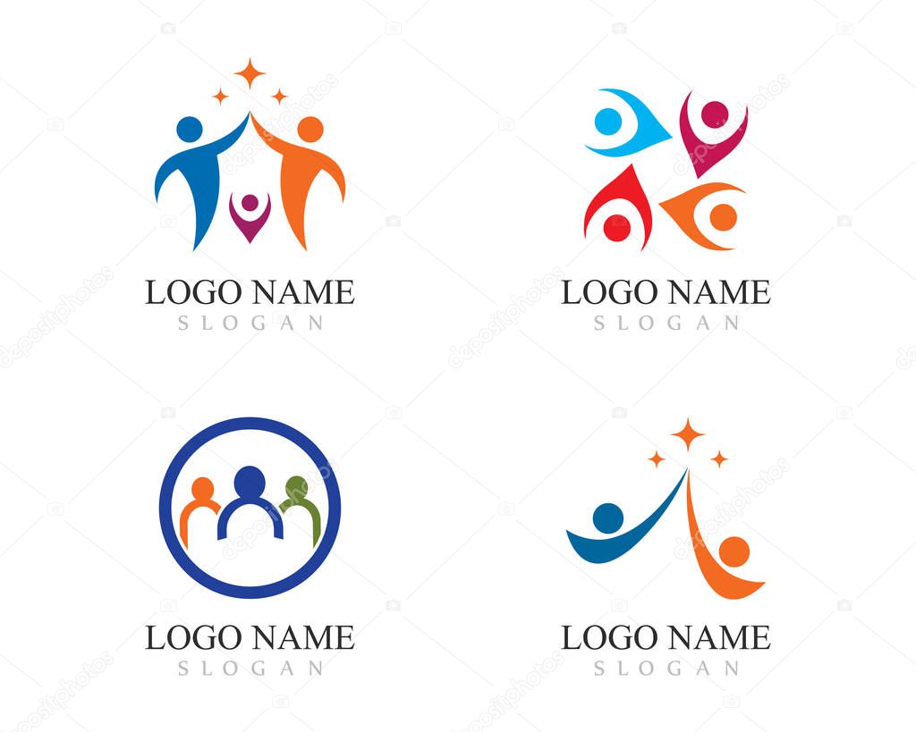 Adoption and community care Logo template vector icon