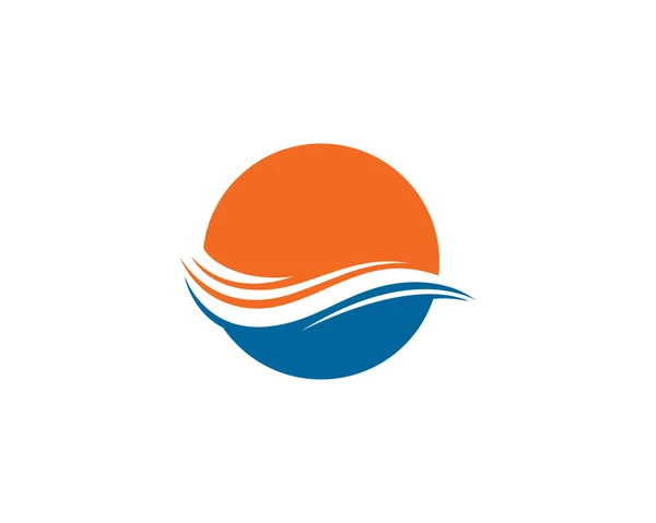 Símbolo de ola de agua e icono logo — Vector de stock