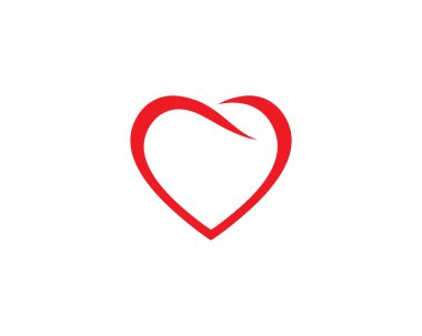 Kalp Logo tasarım vektör şablonu.