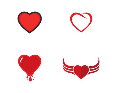 Kalp Logo tasarım vektör şablonu.