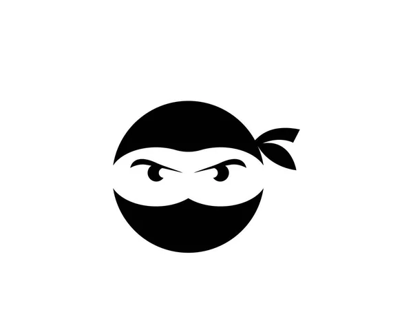 Icône guerrier ninja. Logo simple tête ninja noir — Image vectorielle
