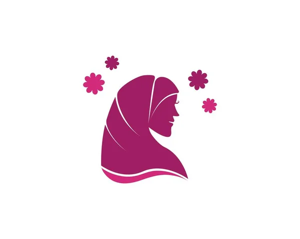 Векторний силует креслення мусульманську жінку з хіджаб — стоковий вектор