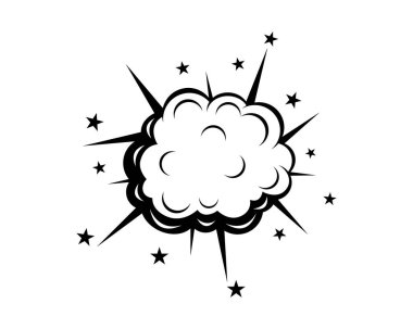 Bomba patlama vektör logosu simge illüstrasyon seti