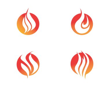 Yangın alev Logo şablonu vektör simge petrol, gaz ve enerji logo