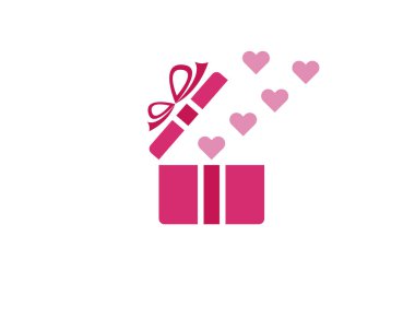 Hediye kutusu logo şablon vektör simge illüstrasyon 