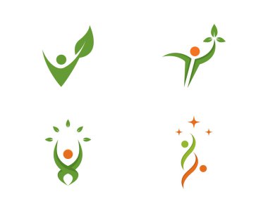 Eğlenceli insanlar sağlıklı Logo vektör simge 