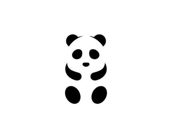 Bonito panda logotipo modelo vetor ícone ilustração — Vetor de Stock