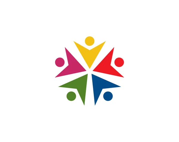 Ομαδική εργασία πρότυπο λογότυπο διάνυσμα εικονίδιο εικόνα — Διανυσματικό Αρχείο