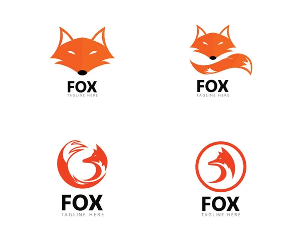 Fox logo template vector icon illustration — Stock Vector