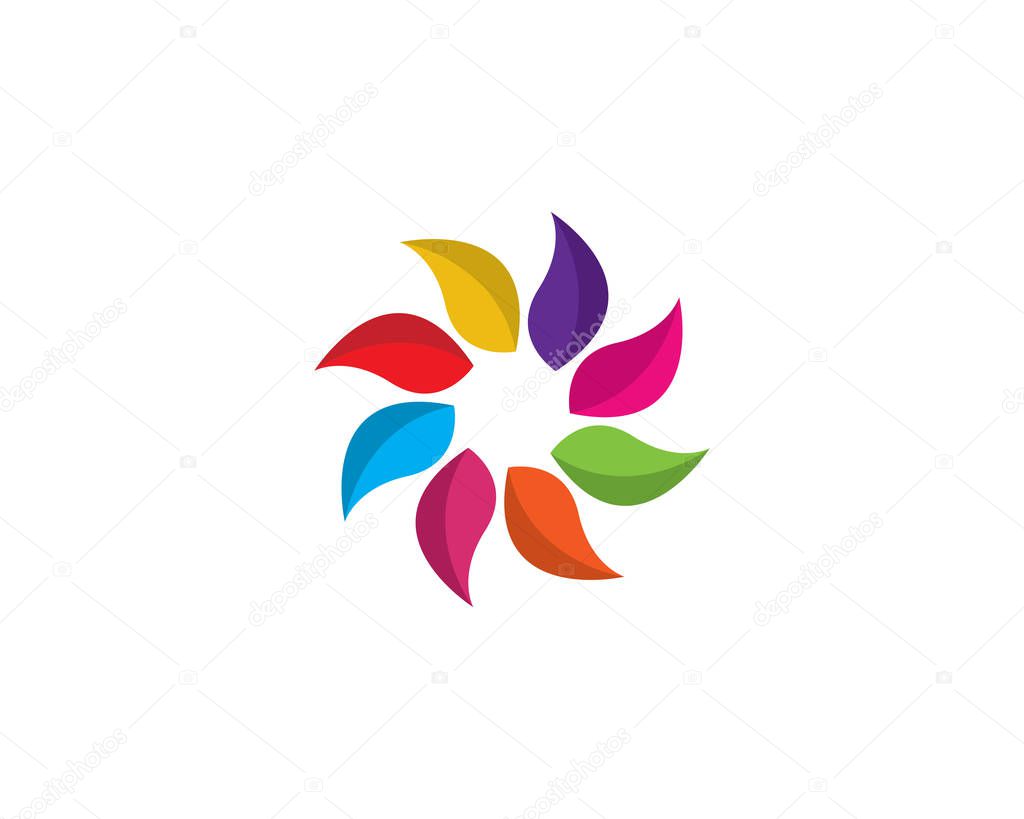 Beauty Vector colorfull flowers design logo Template icon