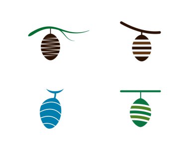 Cocoon logo şablon vektör simge illüstrasyon