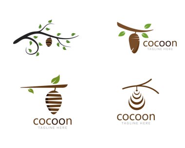 Cocoon logo şablon vektör simge illüstrasyon