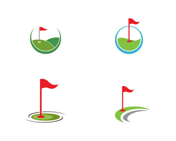 Golf logo ikona ilustracja szablon wektor — Wektor stockowy