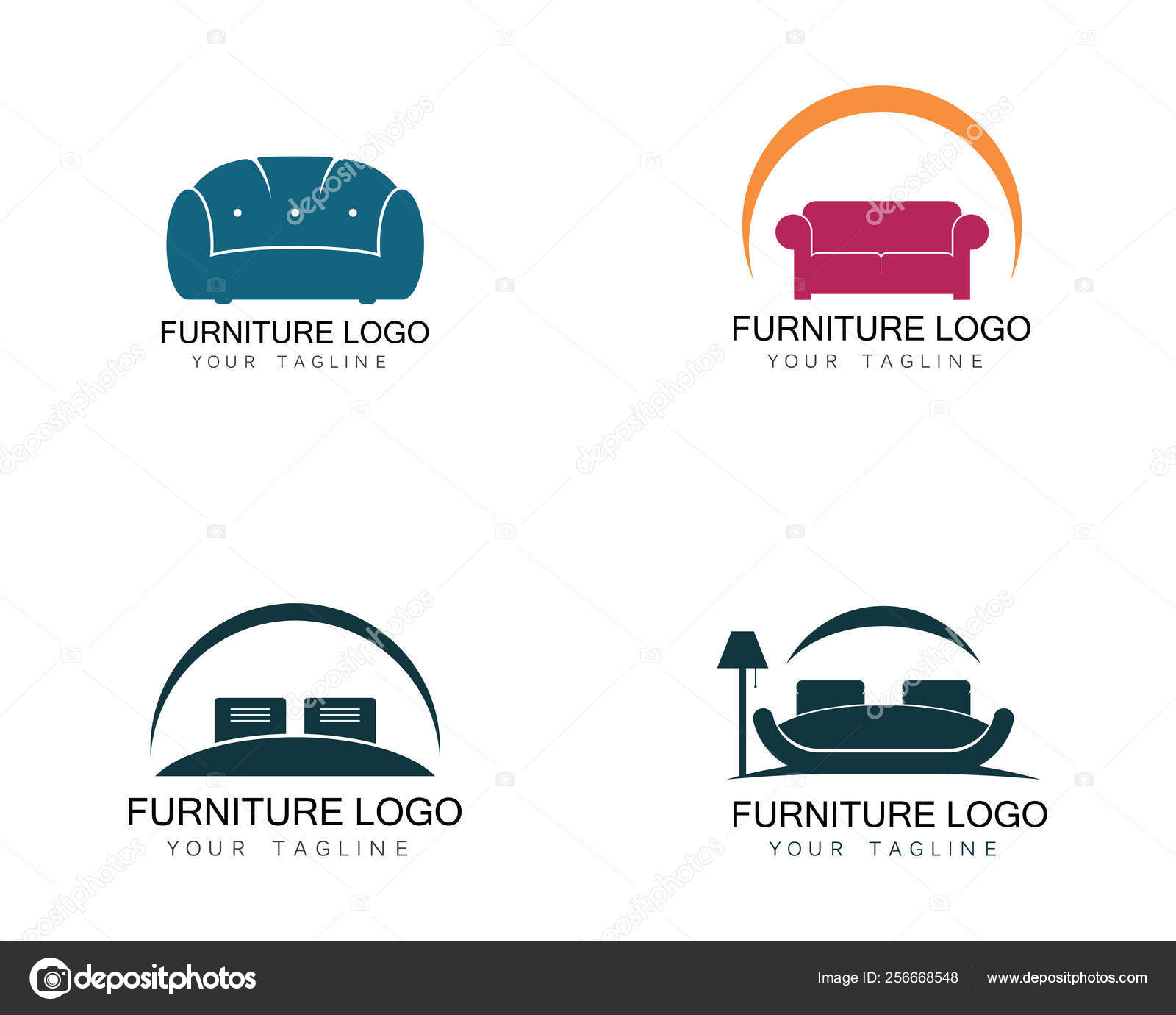 Furniture Sofa Logo Design Icon Template Home Decor