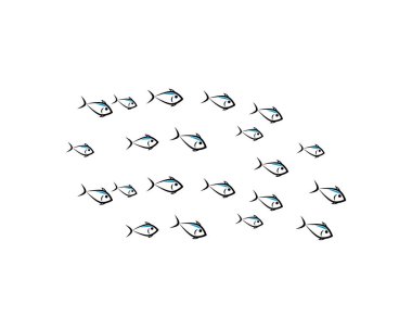 Soyut balık arka plan set vektör şablon