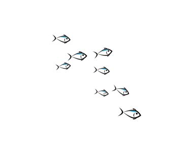 Soyut balık arka plan set vektör şablon