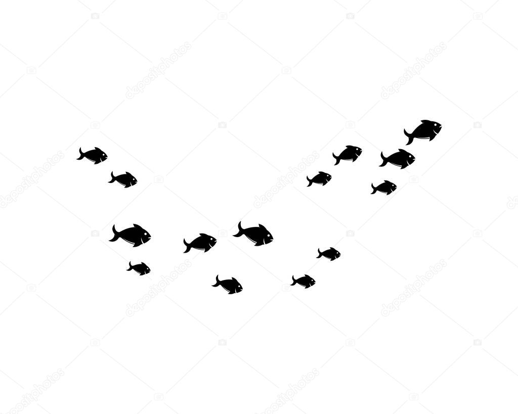 Set of abstract fish background template vector illustration design