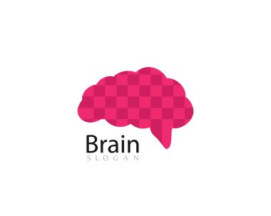 Beyin logo şablon vektör simge illüstrasyon