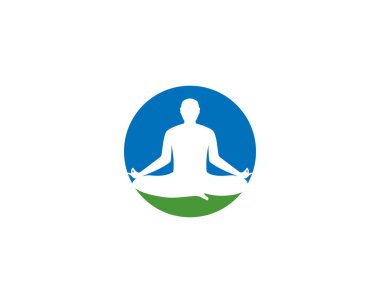 Meditasyon yoga logosu şablon vektör simgesi 