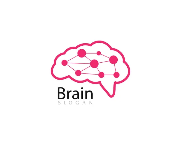 Brain logo mall vektor ikon Illustration — Stock vektor