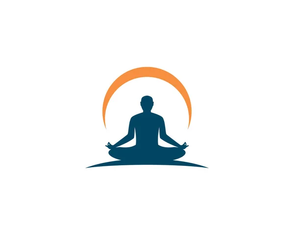 Meditación yoga logo plantilla vector icono — Archivo Imágenes Vectoriales