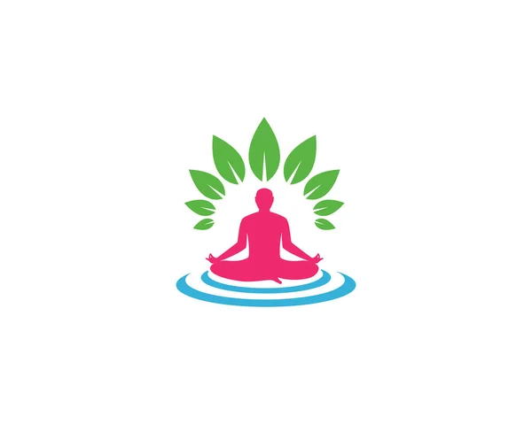 Meditatie Yoga logo template Vector Icon — Stockvector