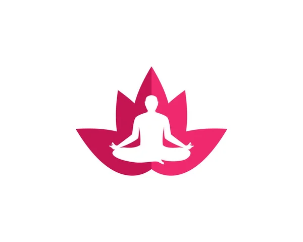 Значок вектора логотипа медитации йоги — стоковый вектор