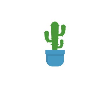Cactus logo şablon vektör simge illüstrasyon