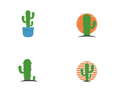 Cactus logo şablon vektör simge illüstrasyon
