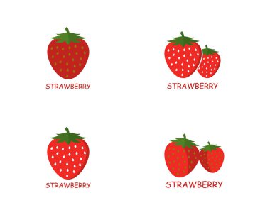 Çilek logo şablon vektör simge illüstrasyon 