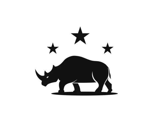 Rhinoceros logo typ mall vektor ikon Illustration — Stock vektor