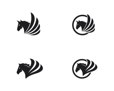 Pegasus logo kavramı vektör simge 