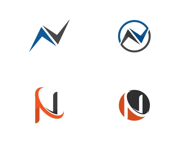 N Carta Logo Plantilla vector icono ilustración — Vector de stock