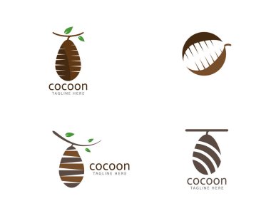 Cocoon logo şablon vektör simge illüstrasyon