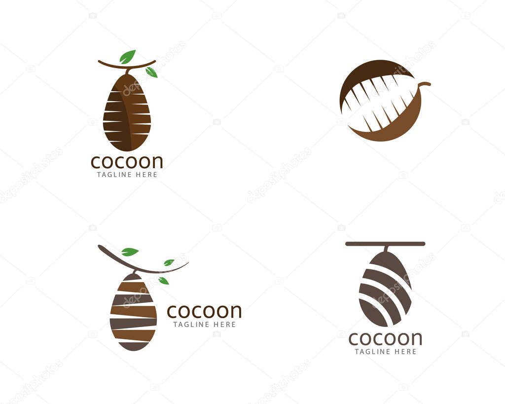 Cocoon logo template vector icon illustration design