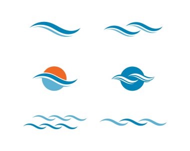 Su Dalgası sembolü ve simge logo şablonu