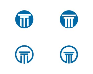 Pillar Logo şablonu. Sütun vektör çizim 