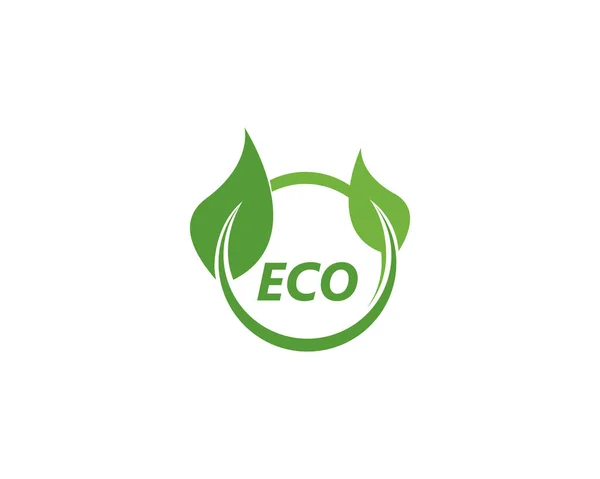 Logos de l'écologie des feuilles vertes élément de nature vecteur — Image vectorielle