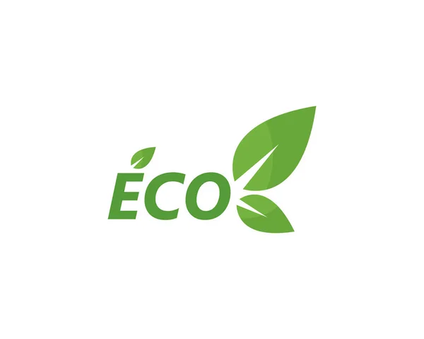 Yeşil yaprak ekoloji doğa eleman vektör logolar — Stok Vektör