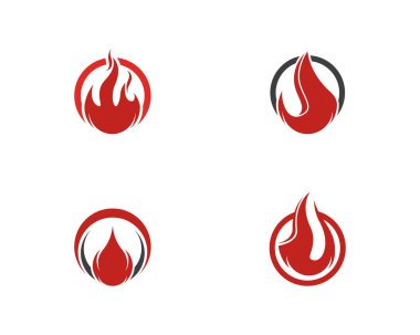 Yangın alev Logo şablonu vektör simge petrol, gaz ve enerji logo