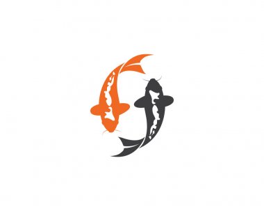 Koi balık logosu vektör simgesi