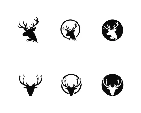 Modèle de logo de cerf illustration d'icône vectorielle — Image vectorielle