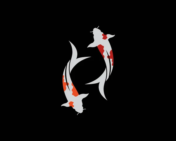 鯉魚ロゴベクトルアイコン — ストックベクタ