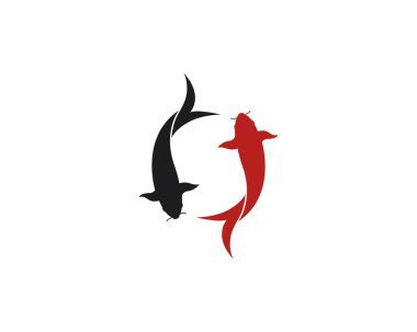 Koi balık logosu vektör simgesi
