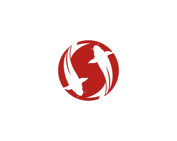 Koi fish logo vektorsymbol — Stockvektor